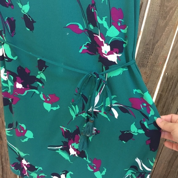 Merona floral emerald dress - Picture 3 of 5